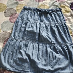 Denim lightweight knee length skirt NWOT